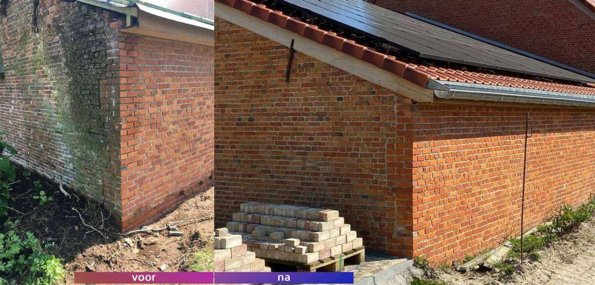 Zandstraling, Voegwerken En Reconstructie Van Facade Boerderij In Boechout